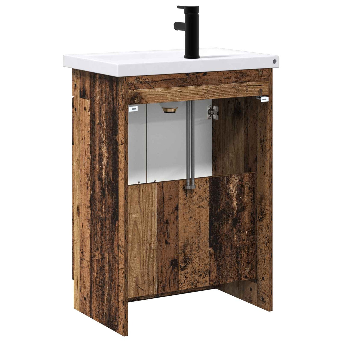 vidaXL Bathroom Furniture Set Old Wood 56 x 37.5 x 81 cm