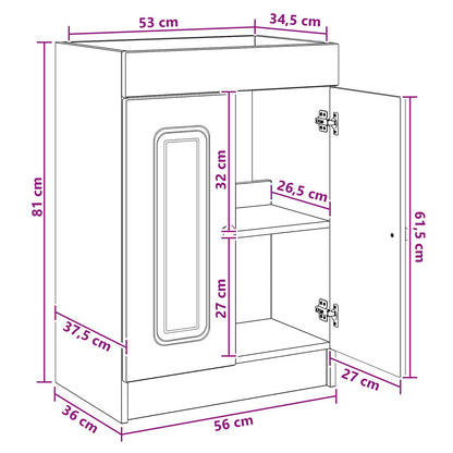 vidaXL Bathroom Furniture Set Artisan Oak 56 x 37.5 x 81 cm