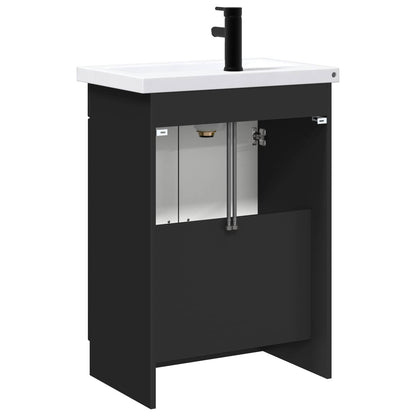 vidaXL Bathroom Furniture Set Black 78.5 x 37.5 x 81 cm