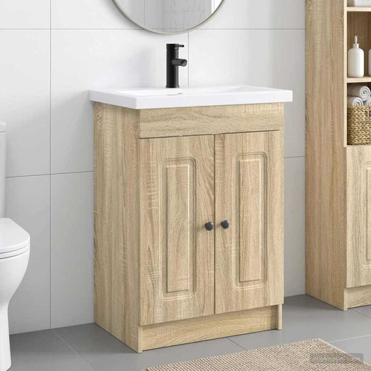 vidaXL Bathroom Furniture Set Sonoma Oak 78.5 x 37.5 x 81 cm