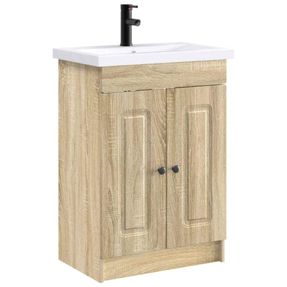 vidaXL Bathroom Furniture Set Sonoma Oak 78.5 x 37.5 x 81 cm