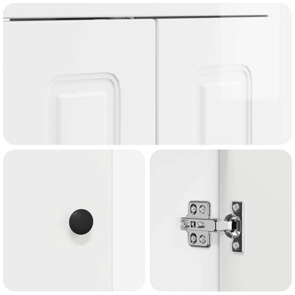 vidaXL Bathroom Furniture Set High Gloss White 78.5 x 37.5 x 81 cm