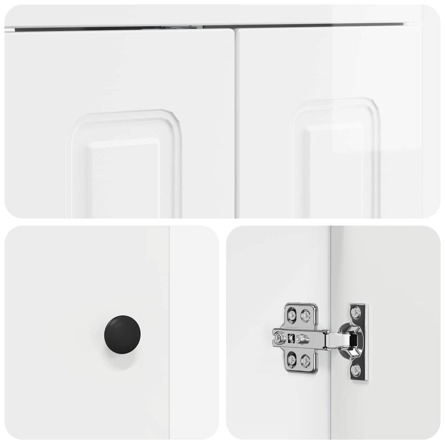 vidaXL Bathroom Furniture Set High Gloss White 78.5 x 37.5 x 81 cm