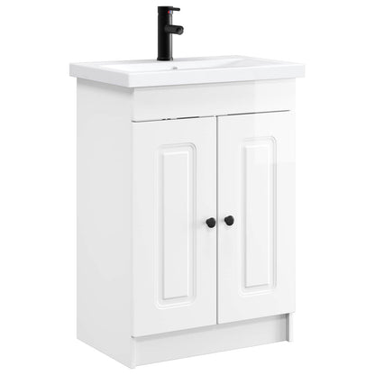 vidaXL Bathroom Furniture Set High Gloss White 78.5 x 37.5 x 81 cm
