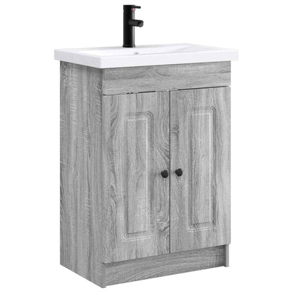 vidaXL Bathroom Furniture Set Grey Sonoma 78.5 x 37.5 x 81 cm