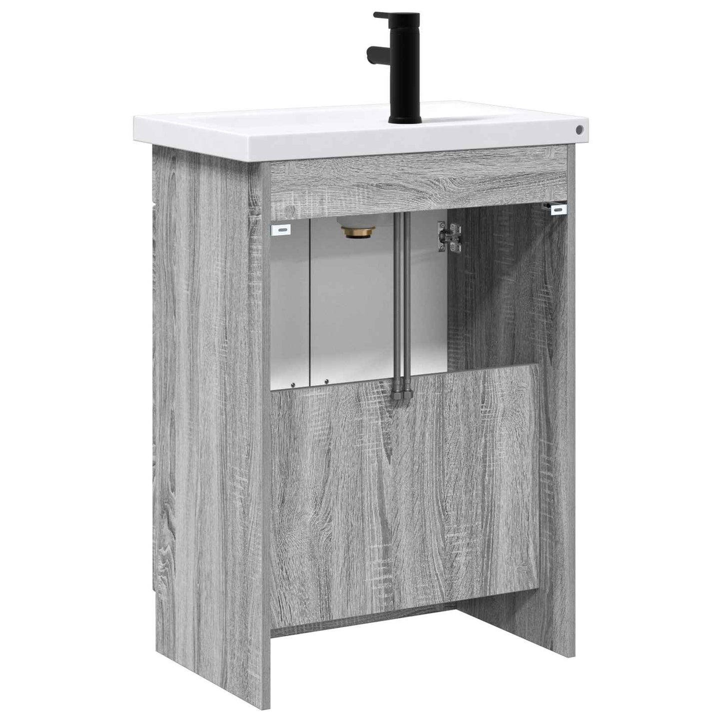 vidaXL Bathroom Furniture Set Grey Sonoma 78.5 x 37.5 x 81 cm