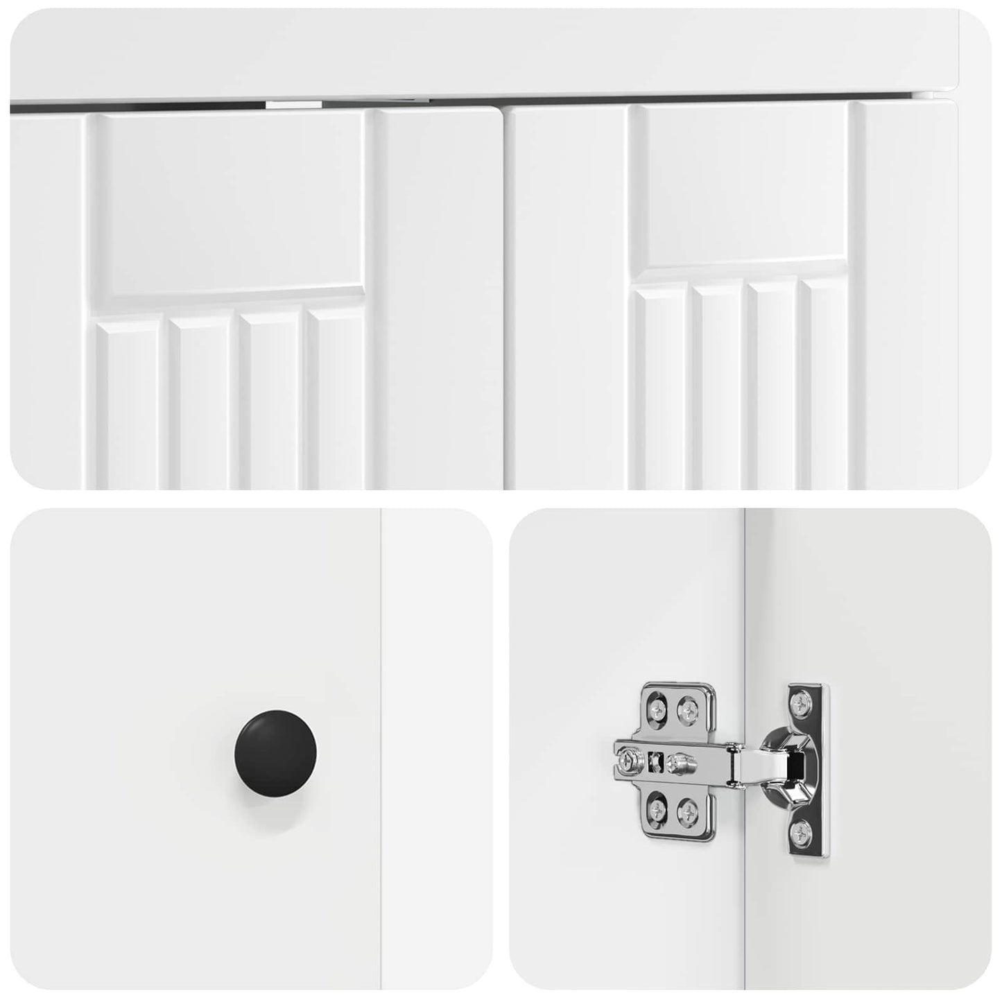 vidaXL Bathroom Furniture Set White 56 x 37.5 x 81 cm Engineered Wood