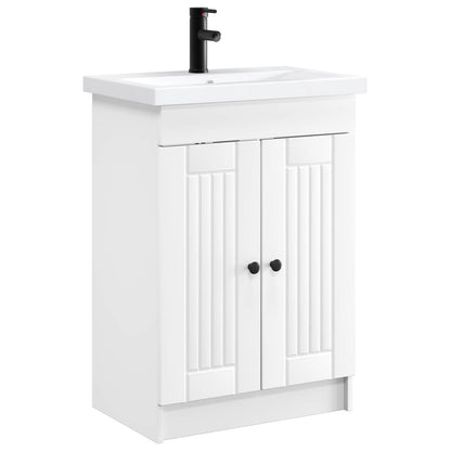 vidaXL Bathroom Furniture Set White 56 x 37.5 x 81 cm Engineered Wood