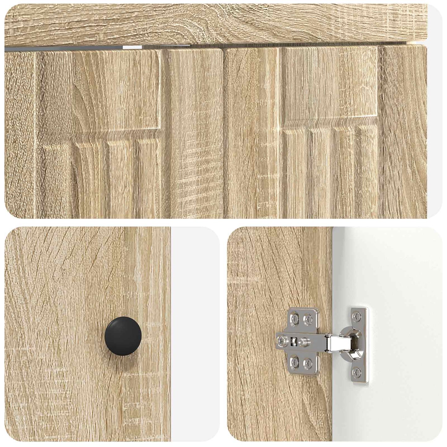 vidaXL Bathroom Furniture Set Sonoma Oak 56 x 37.5 x 81 cm