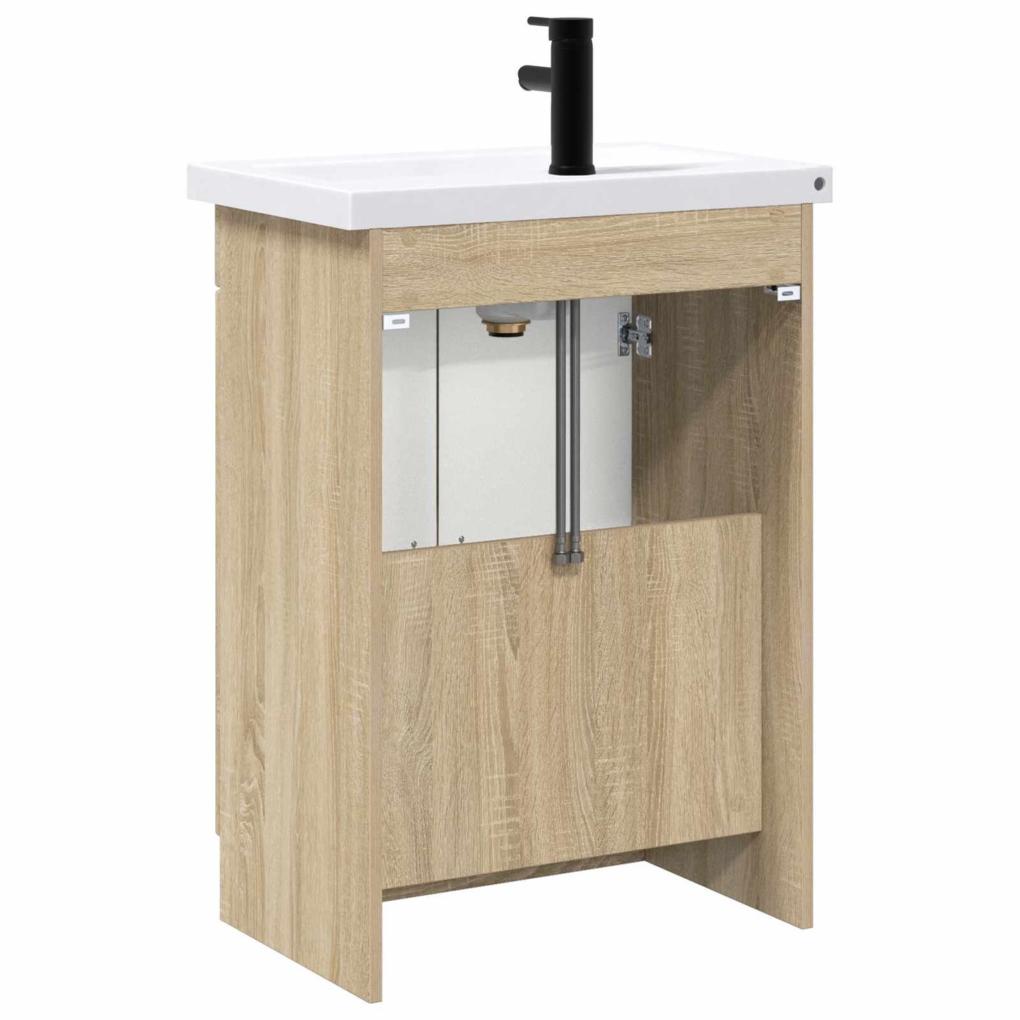 vidaXL Bathroom Furniture Set Sonoma Oak 56 x 37.5 x 81 cm