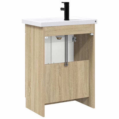 vidaXL Bathroom Furniture Set Sonoma Oak 56 x 37.5 x 81 cm