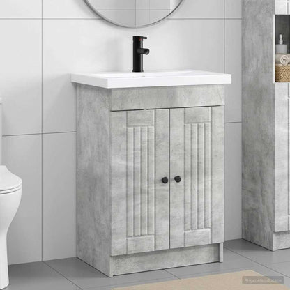 vidaXL Bathroom Furniture Set Concrete Grey 56 x 37.5 x 81 cm