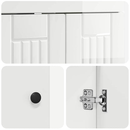 vidaXL Bathroom Furniture Set High Gloss White 56 x 37.5 x 81 cm