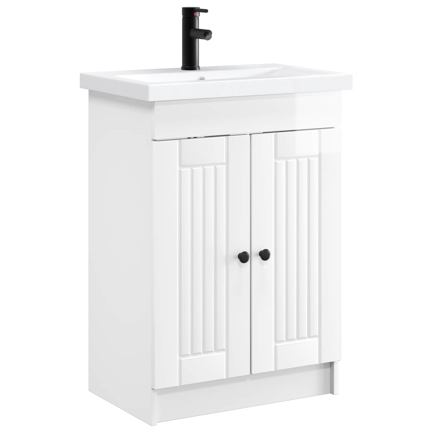 vidaXL Bathroom Furniture Set High Gloss White 56 x 37.5 x 81 cm