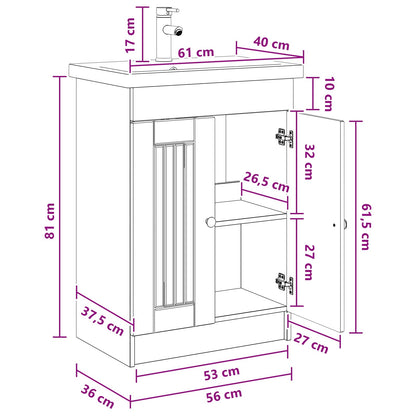 vidaXL Bathroom Furniture Set High Gloss White 56 x 37.5 x 81 cm