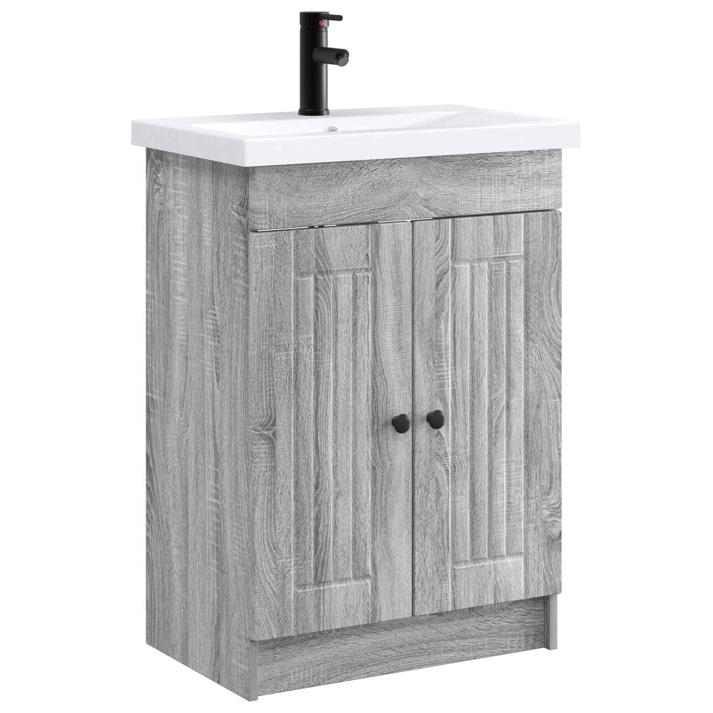 vidaXL Bathroom Furniture Set Grey Sonoma 56 x 37.5 x 81 cm