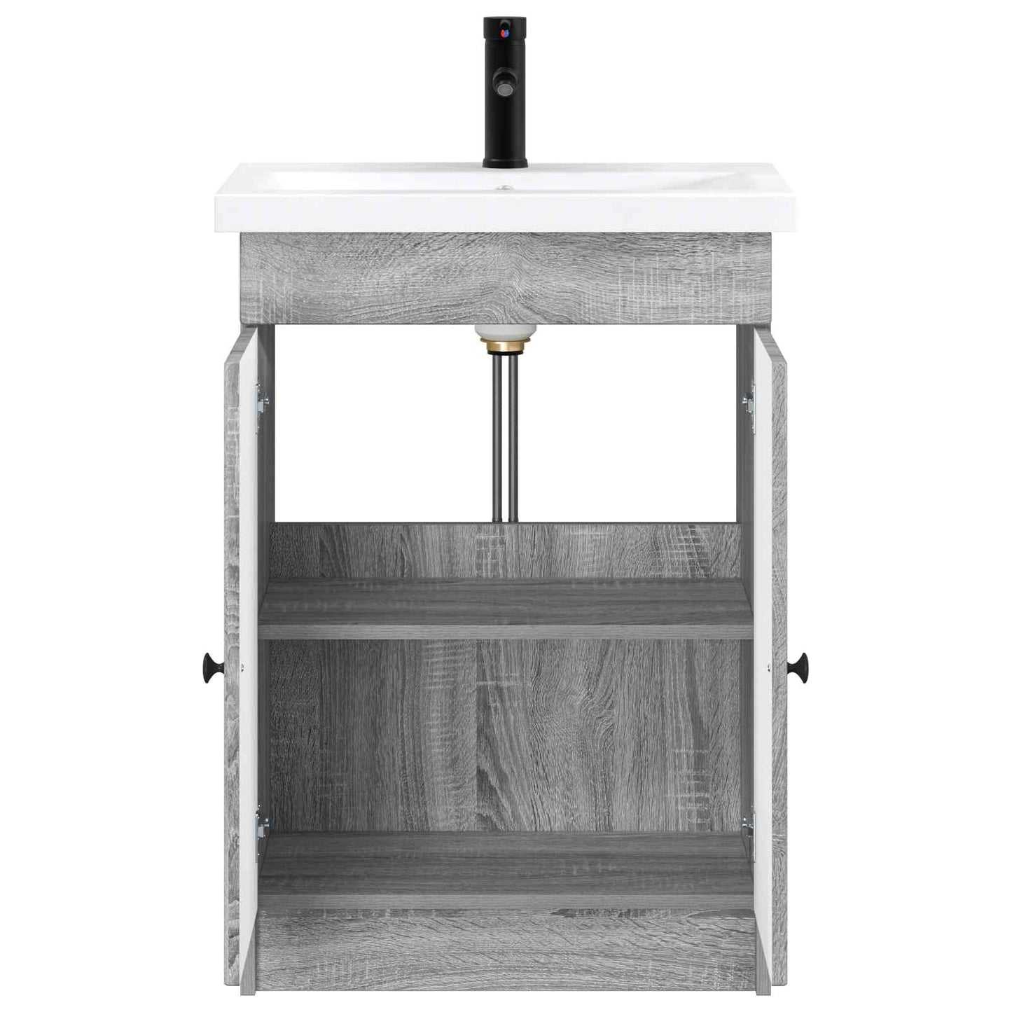 vidaXL Bathroom Furniture Set Grey Sonoma 56 x 37.5 x 81 cm