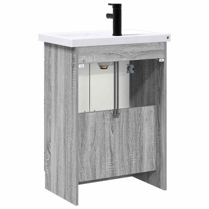 vidaXL Bathroom Furniture Set Grey Sonoma 56 x 37.5 x 81 cm