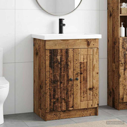 vidaXL Bathroom Furniture Set Old Wood 56 x 37.5 x 81 cm