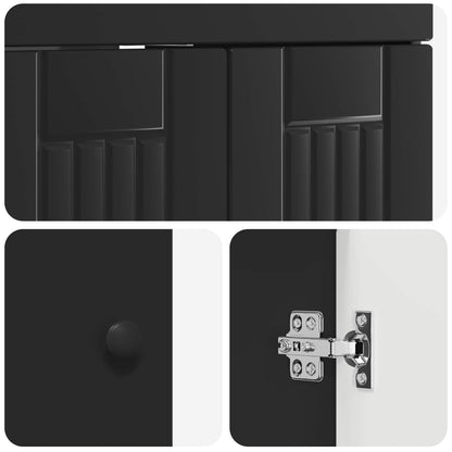 vidaXL Bathroom Furniture Set Black 78.5 x 37.5 x 81 cm