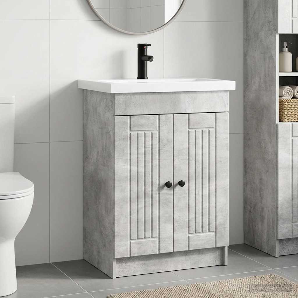 vidaXL Bathroom Furniture Set Concrete Grey 78.5 x 37.5 x 81 cm