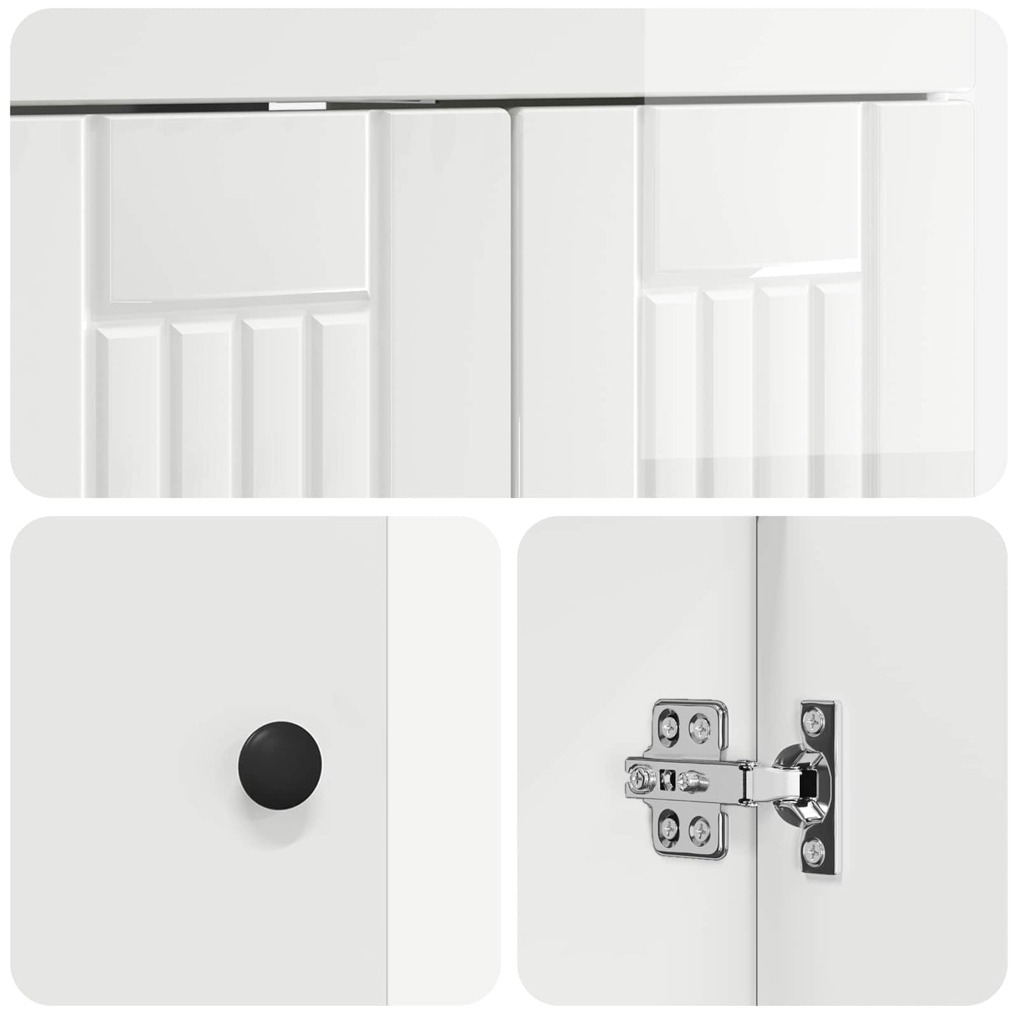 vidaXL Bathroom Furniture Set High Gloss White 78.5 x 37.5 x 81 cm