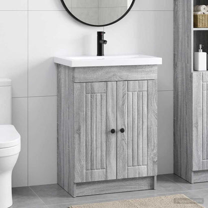 vidaXL Bathroom Furniture Set Grey Sonoma 78.5 x 37.5 x 81 cm