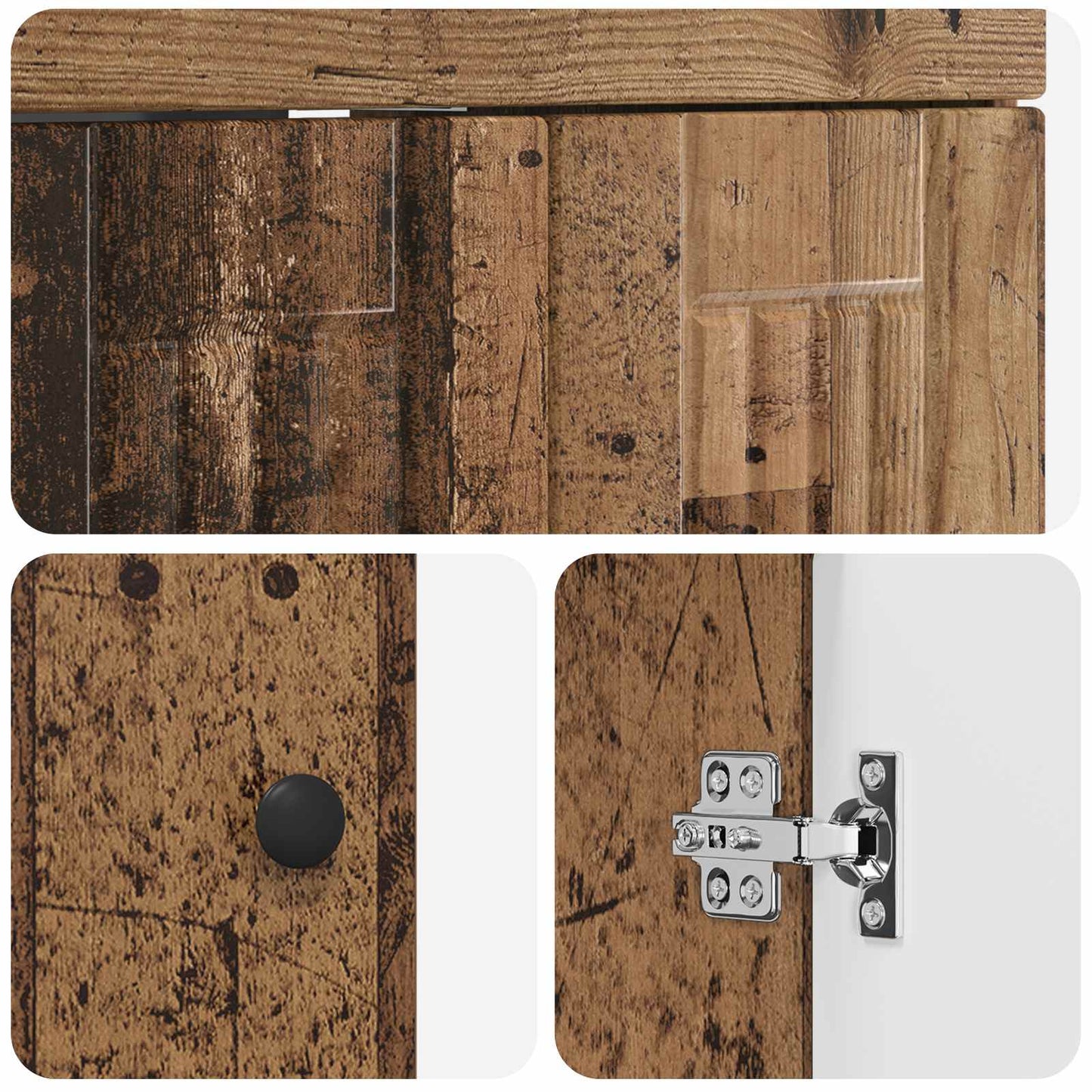 vidaXL Bathroom Furniture Set Old Wood 78.5 x 37.5 x 81 cm