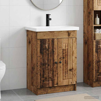 vidaXL Bathroom Furniture Set Old Wood 78.5 x 37.5 x 81 cm