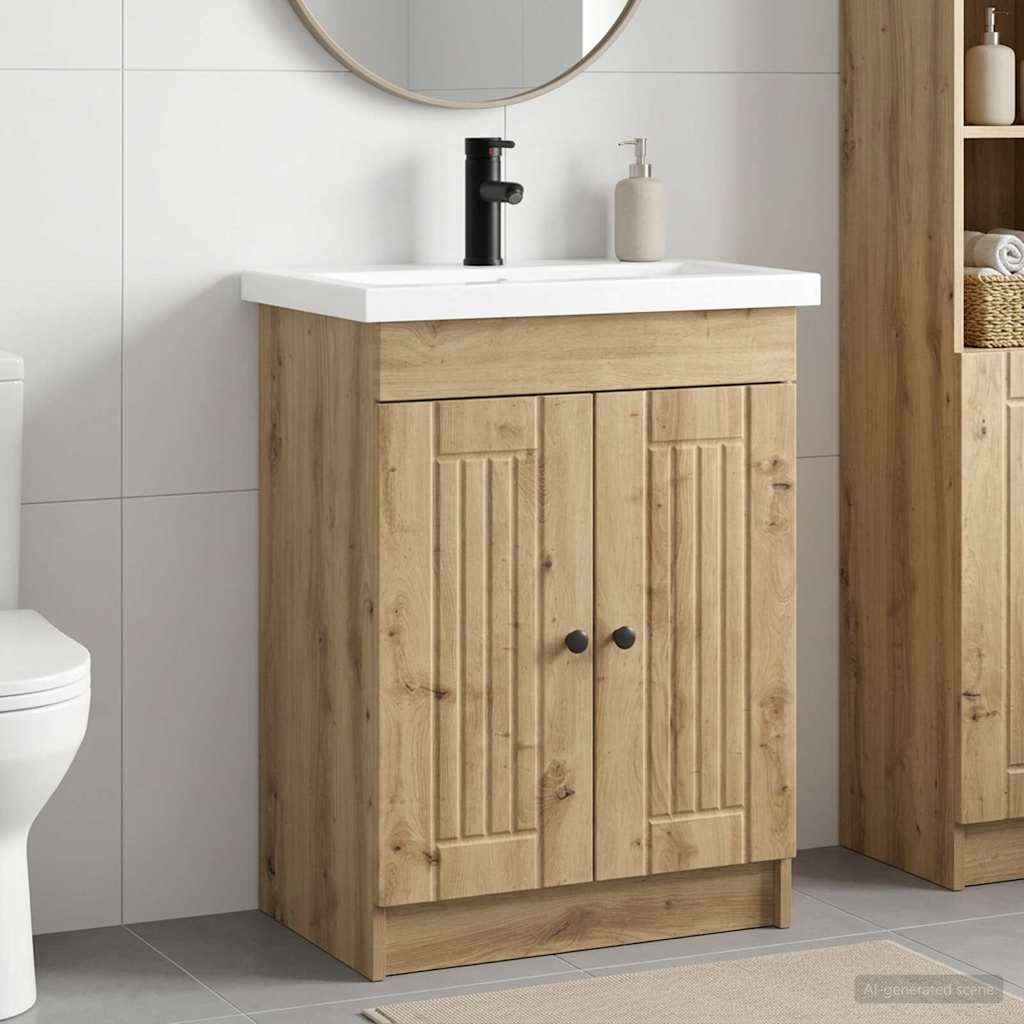 vidaXL Bathroom Furniture Set Artisan Oak 78.5 x 37.5 x 81 cm