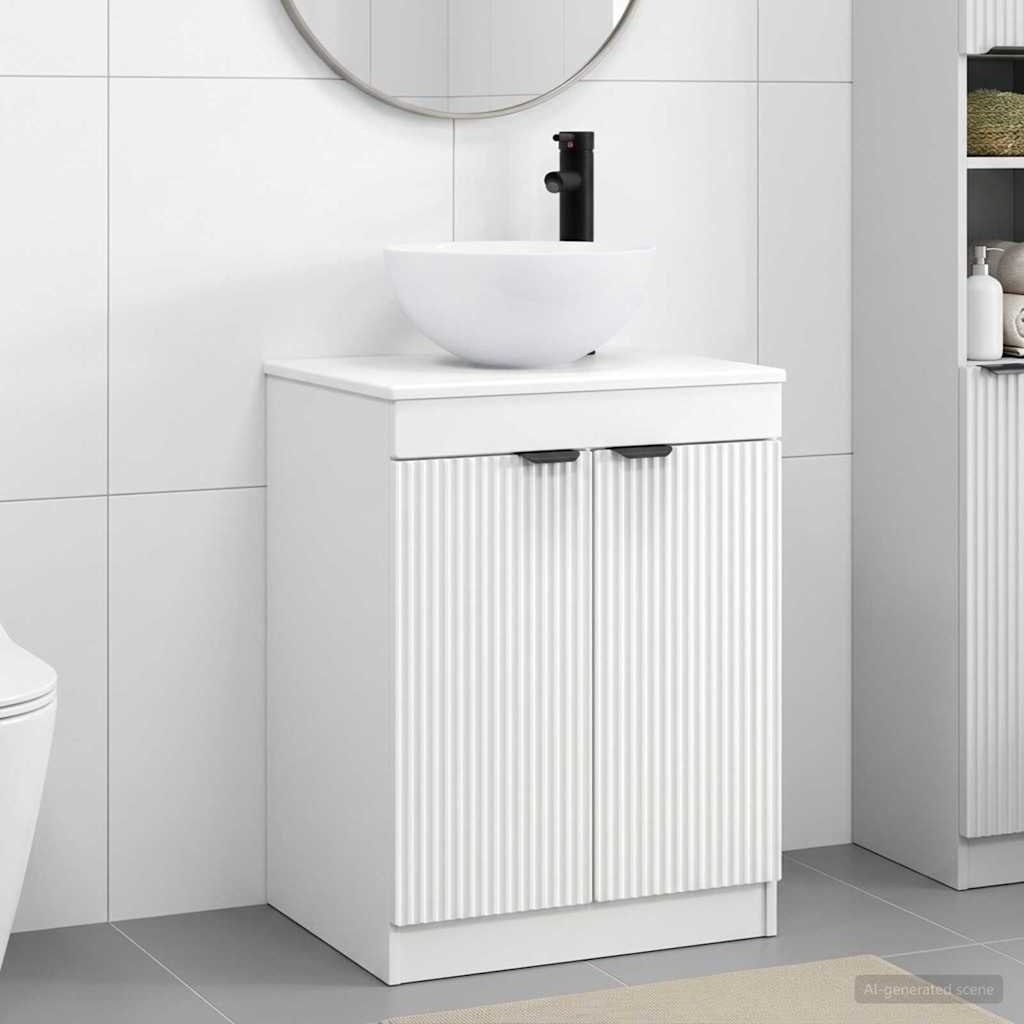 vidaXL Bathroom Furniture Set White Engineered Wood