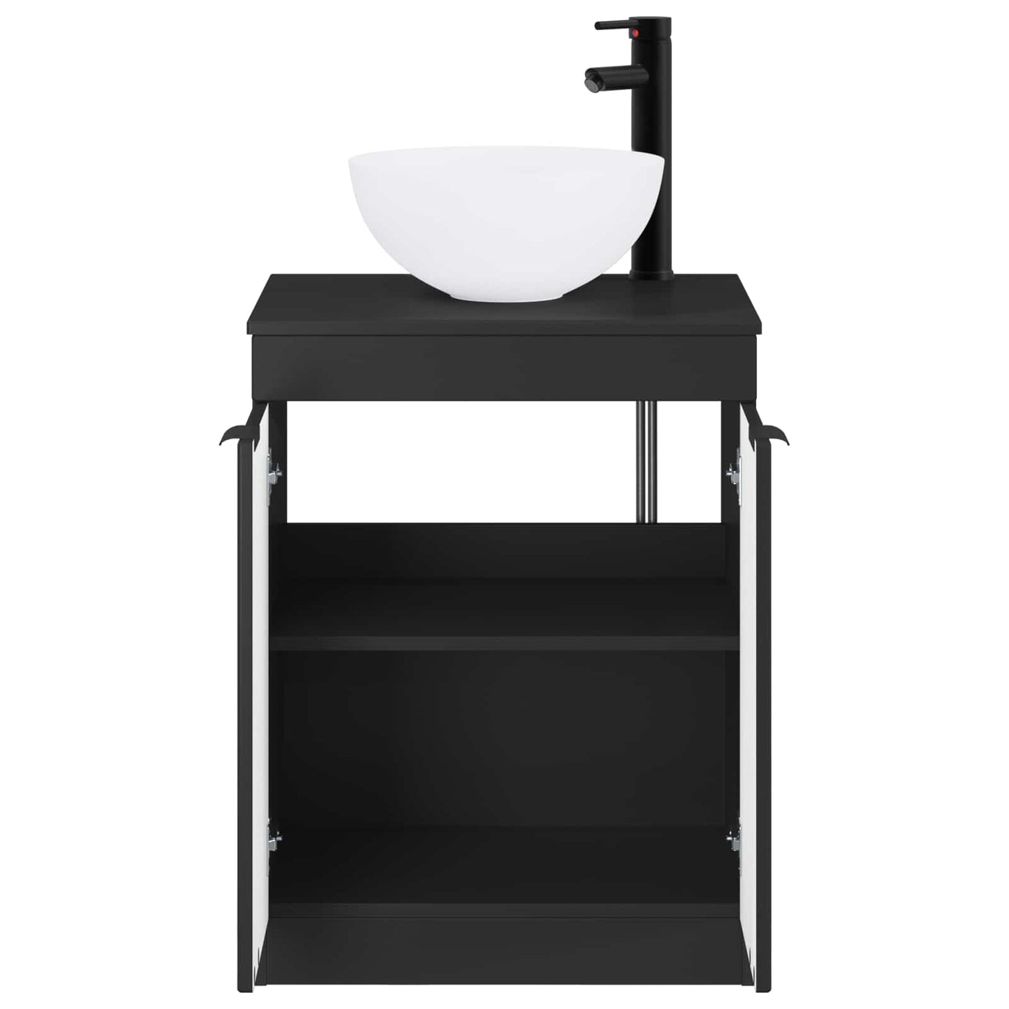 vidaXL Bathroom Furniture Set Black Engineered Wood