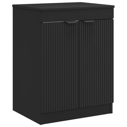 vidaXL Bathroom Furniture Set Black Engineered Wood