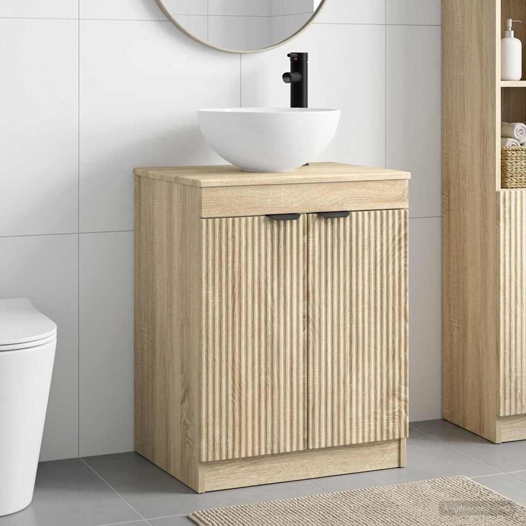 vidaXL Bathroom Furniture Set Sonoma Oak Engineered Wood
