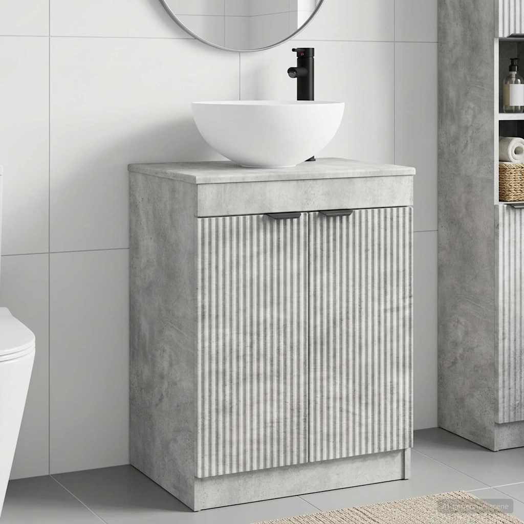 vidaXL Bathroom Furniture Set Concrete Grey Engineered Wood
