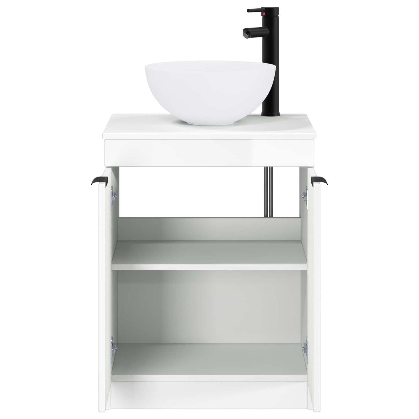 vidaXL Bathroom Furniture Set High Gloss White Engineered Wood