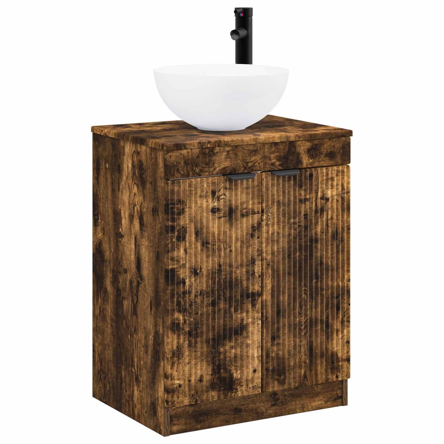vidaXL Bathroom Furniture Set Smoked Oak Engineered Wood