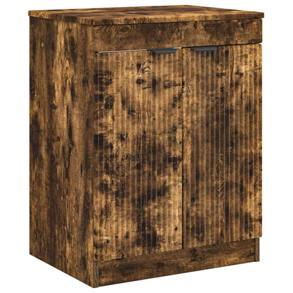 vidaXL Bathroom Furniture Set Smoked Oak Engineered Wood