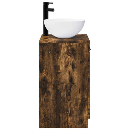 vidaXL Bathroom Furniture Set Smoked Oak Engineered Wood