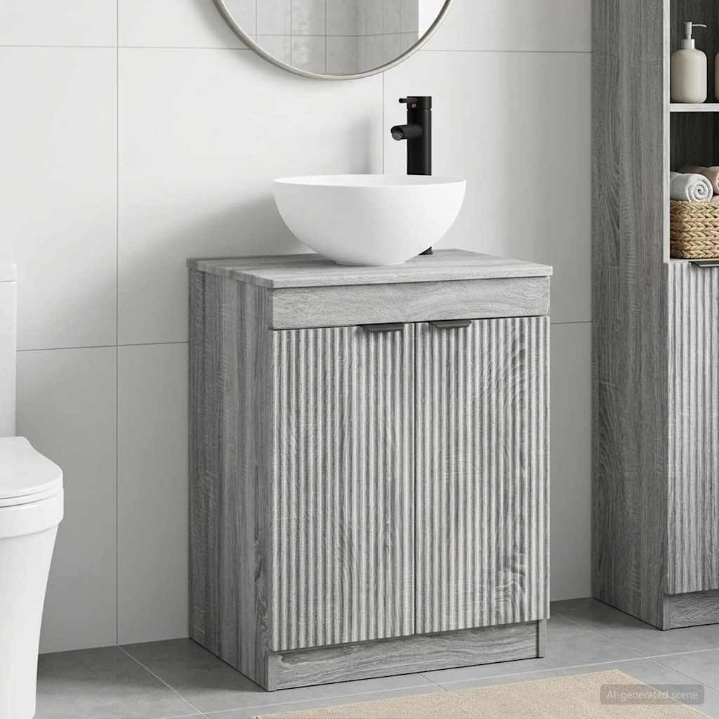 vidaXL Bathroom Furniture Set Grey Sonoma Engineered Wood