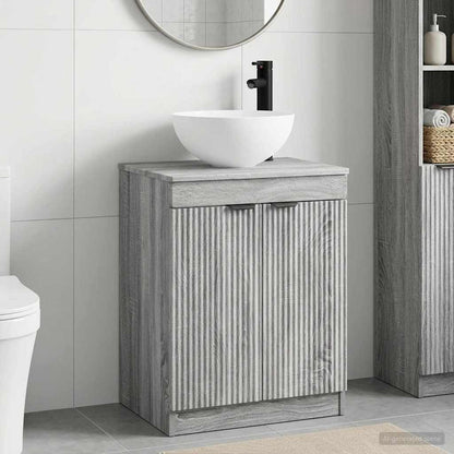 vidaXL Bathroom Furniture Set Grey Sonoma Engineered Wood