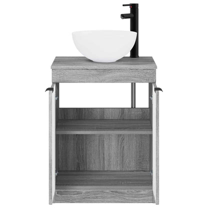 vidaXL Bathroom Furniture Set Grey Sonoma Engineered Wood