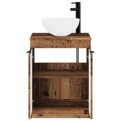 vidaXL Bathroom Furniture Set Old Wood Engineered Wood