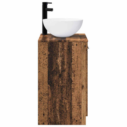 vidaXL Bathroom Furniture Set Old Wood Engineered Wood