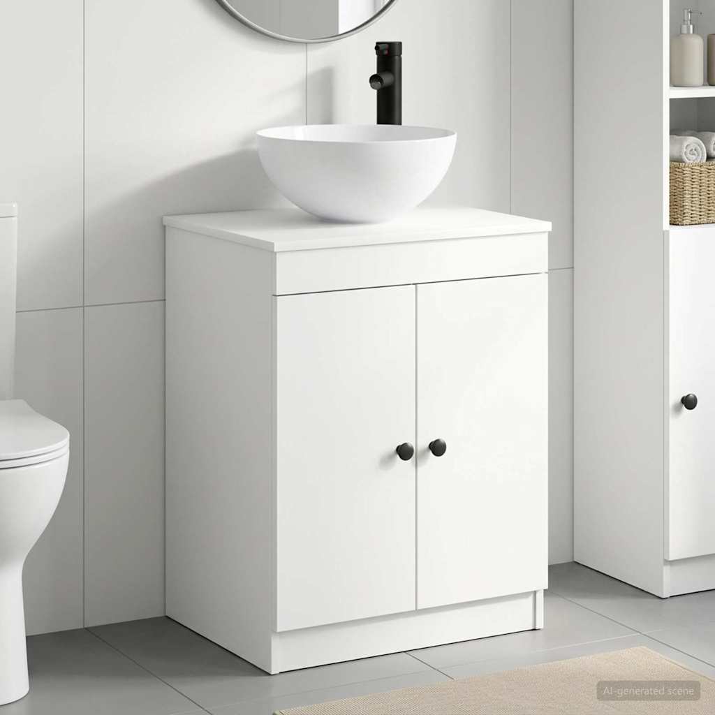 vidaXL Bathroom Furniture Set White Engineered Wood