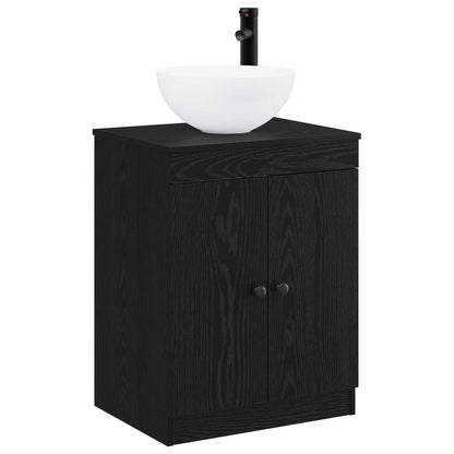 vidaXL Bathroom Furniture Set Black Oak Engineered Wood