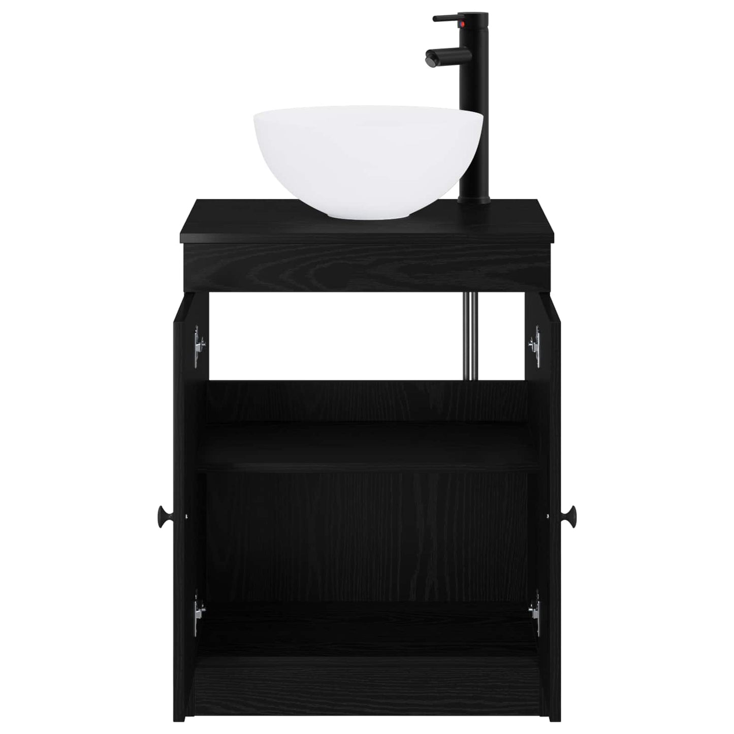 vidaXL Bathroom Furniture Set Black Oak Engineered Wood