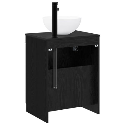 vidaXL Bathroom Furniture Set Black Oak Engineered Wood