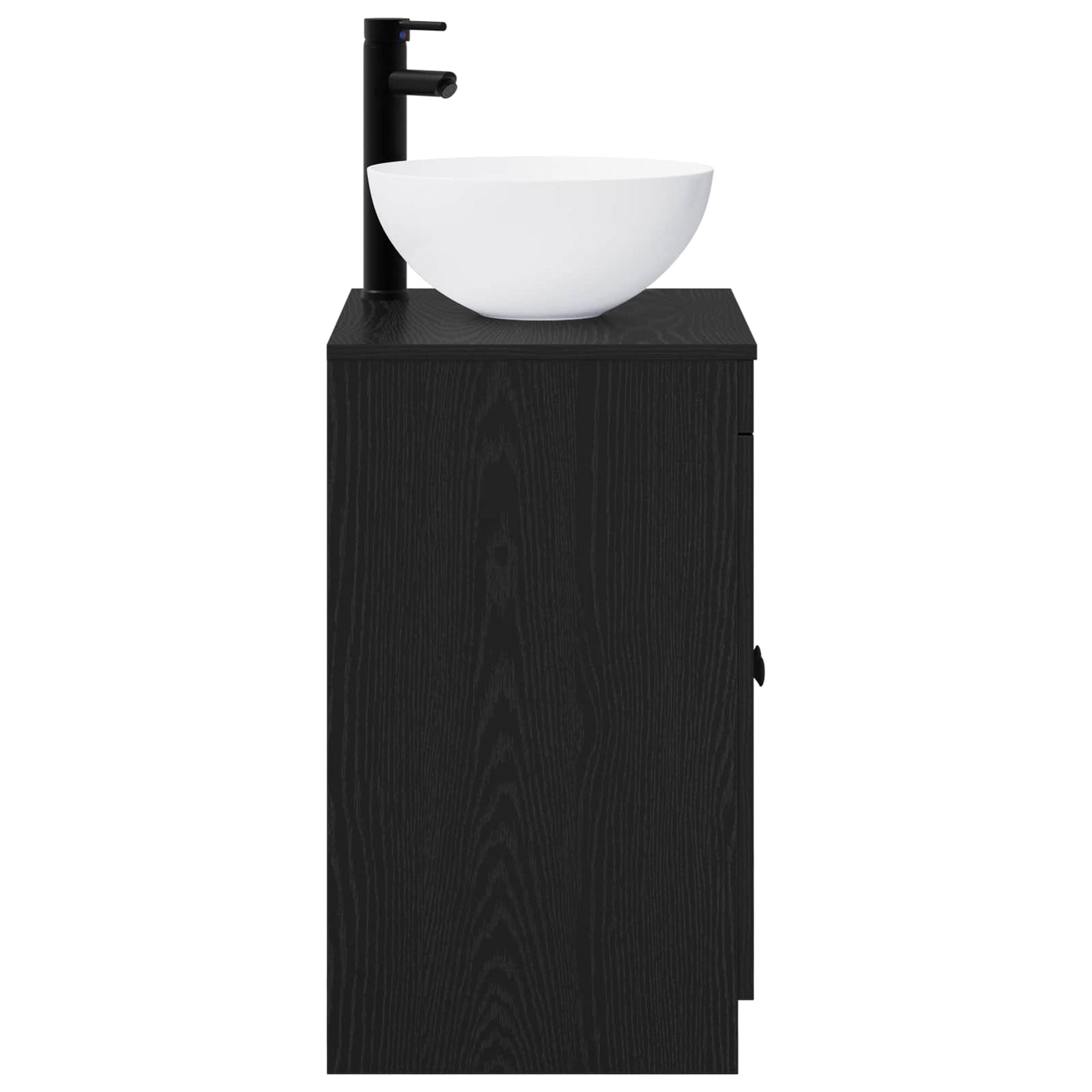 vidaXL Bathroom Furniture Set Black Oak Engineered Wood