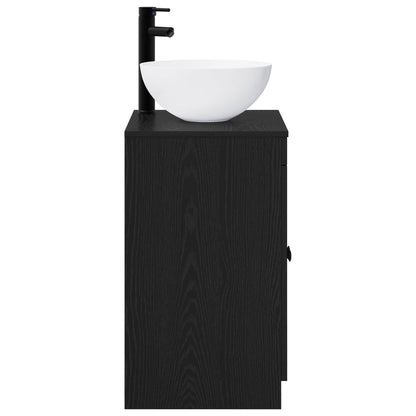 vidaXL Bathroom Furniture Set Black Oak Engineered Wood